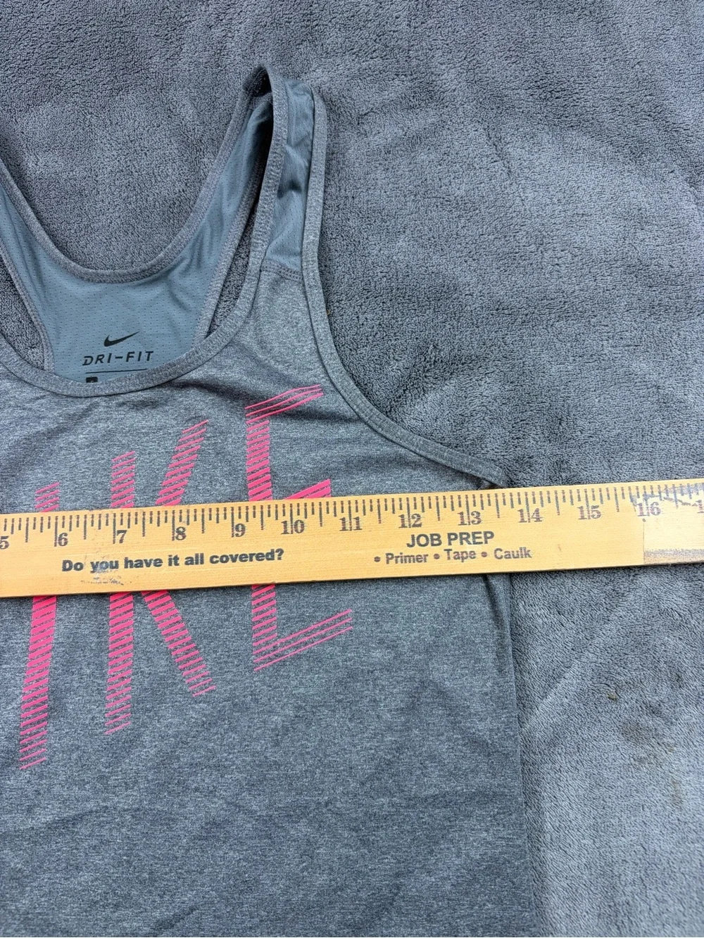 Nike Gray Racerback Tank with Pink Logo size S